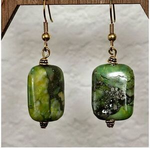 Handcrafted Natural Chrysoprase drop earrings
